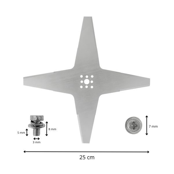Mahroboter Messer fur Ambrogio 25 cm afmetingen Mahroboter Messer fur Ambrogio 25 cm afmetingen